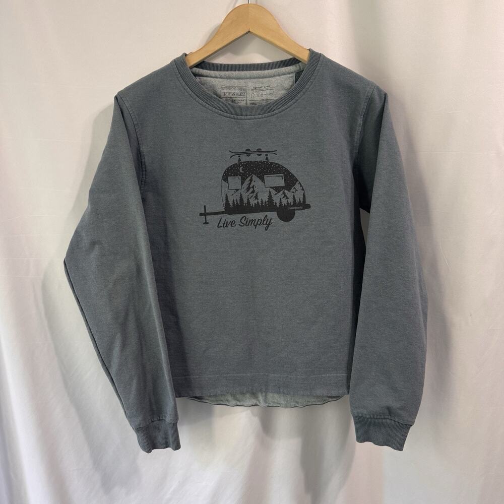 Patagonia Live Simply Uprisal Crew Sweatshirt Women’s Medium Blue Camper Hiking